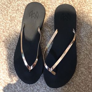 Flip Flops with Gold Straps